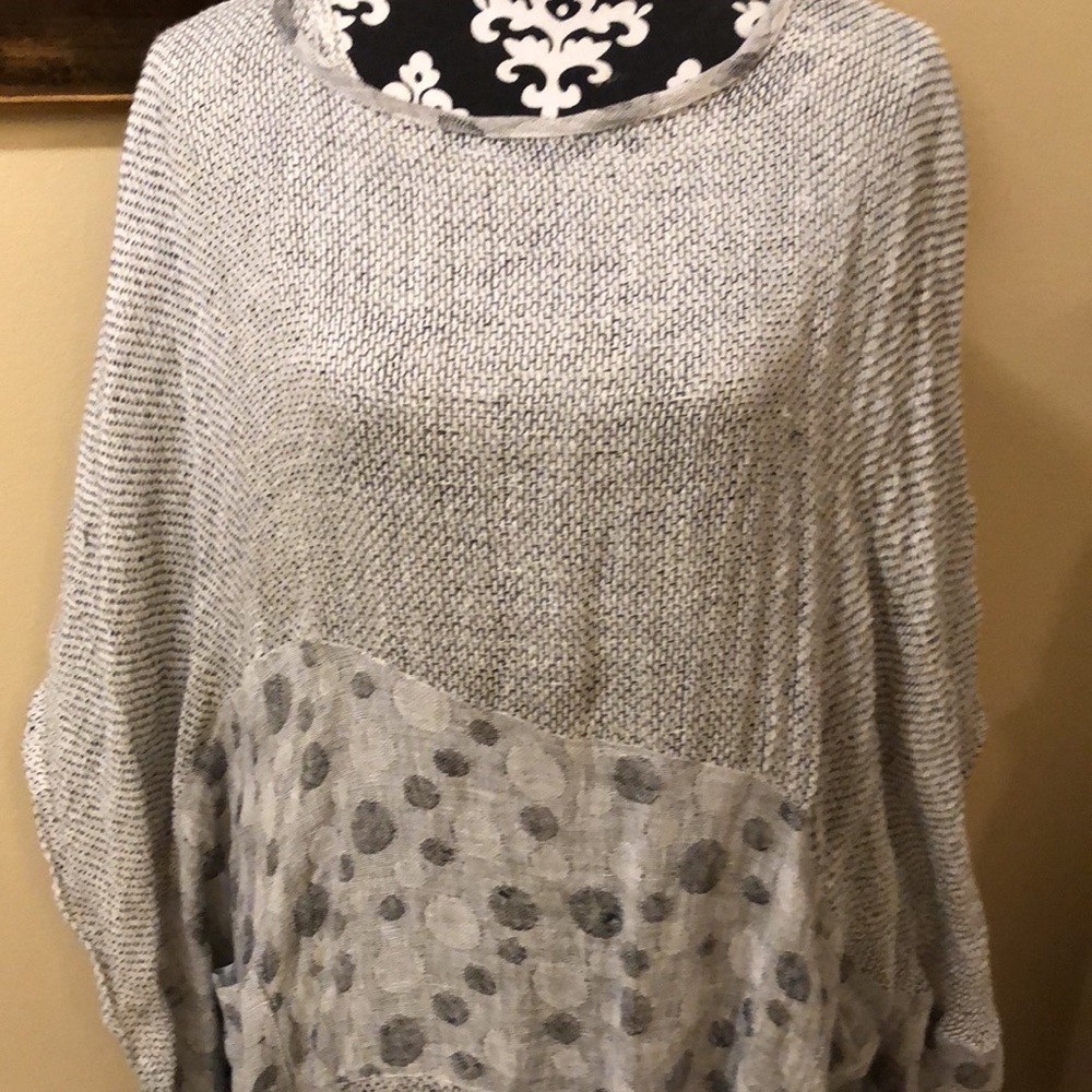 Mastro Moda made in Italy boho long tunic for coverup, oversized natural look